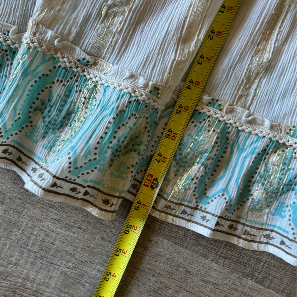 Soft Surroundings Aegean Tiered Maxi Dress Boho Metallic Size M Beachy NWOT - Picture 9 of 15